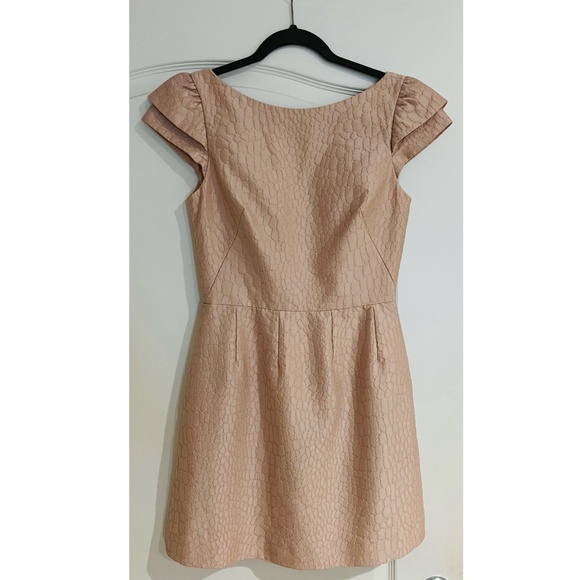 Like-New Halston Blush Imprint Dress Size 4 - Picture 3 of 5